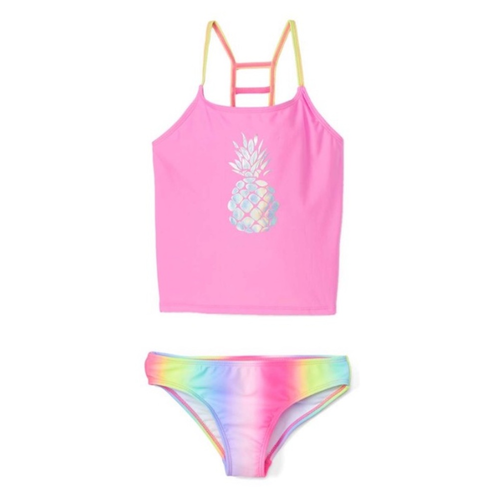 Freestyle Revolution Pink Shine-Apple Ladder-Straps Tankini Girl's Size 4